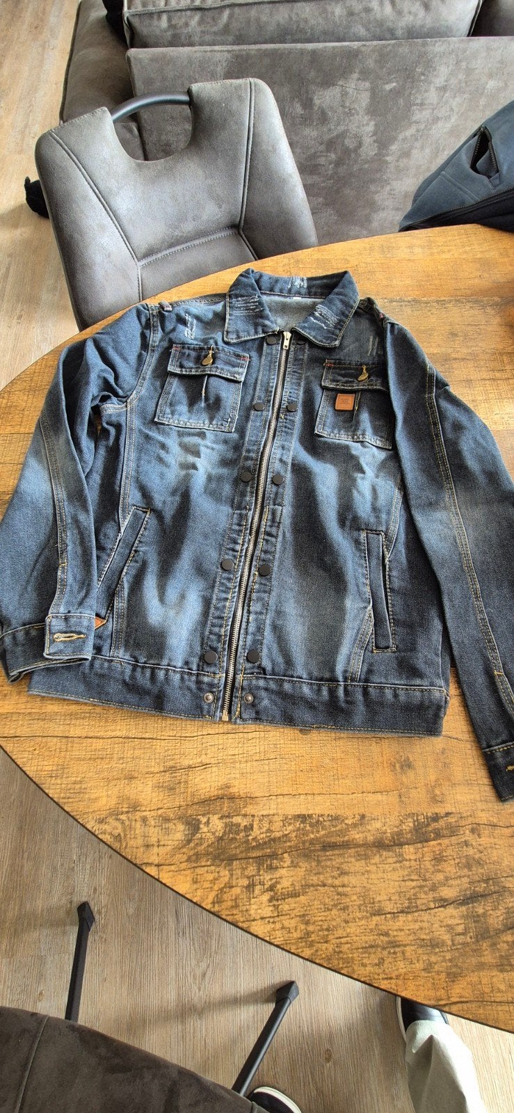 Heren Spijkerjas M, Kleding | Heren, Ophalen of Verzenden, Nieuw, Maat 48/50 (M), Blauw