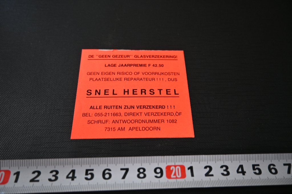 sticker apeldoorn de geen gezeur glasverzekering, Verzamelen, Ophalen of Verzenden, Zo goed als nieuw