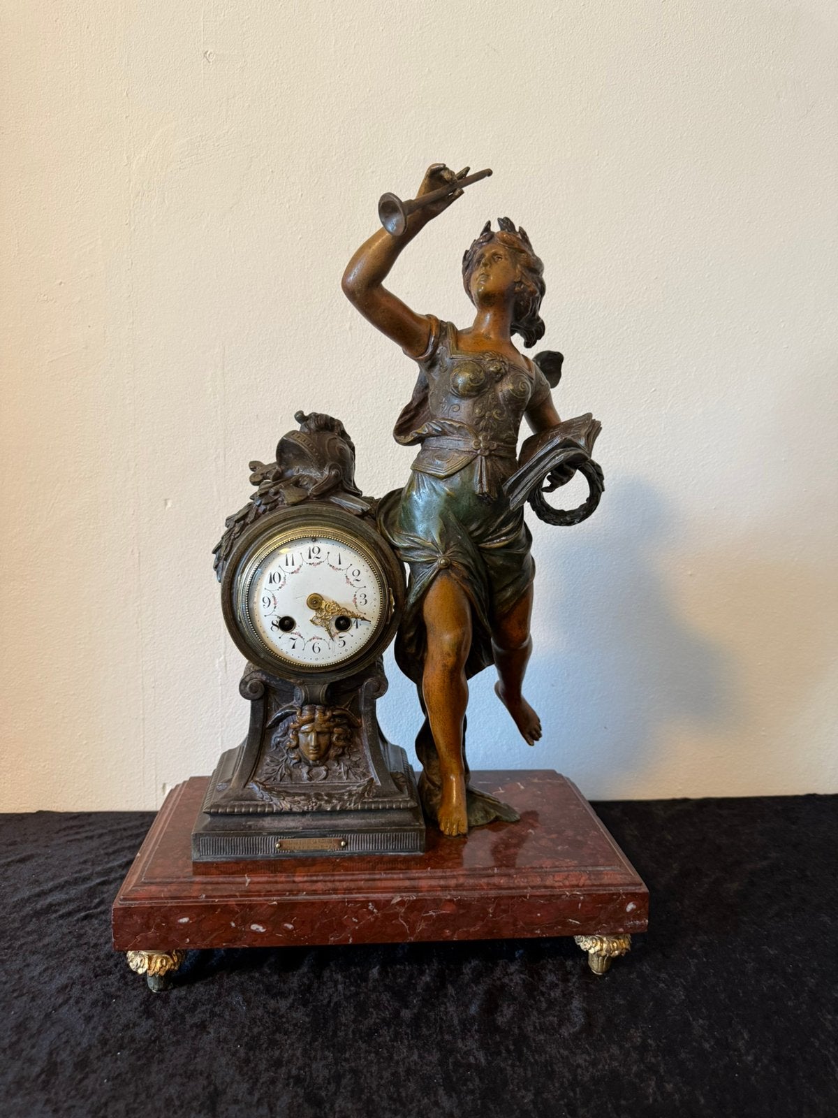 Grote moreau trompetter pendule, Antiek en Kunst, Ophalen