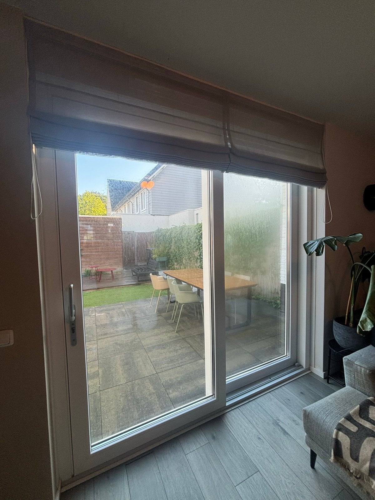 Veneta vouwgordijn Athena Zilver/lichtgrijs, Huis en Inrichting, Ophalen, Zo goed als nieuw, Grijs