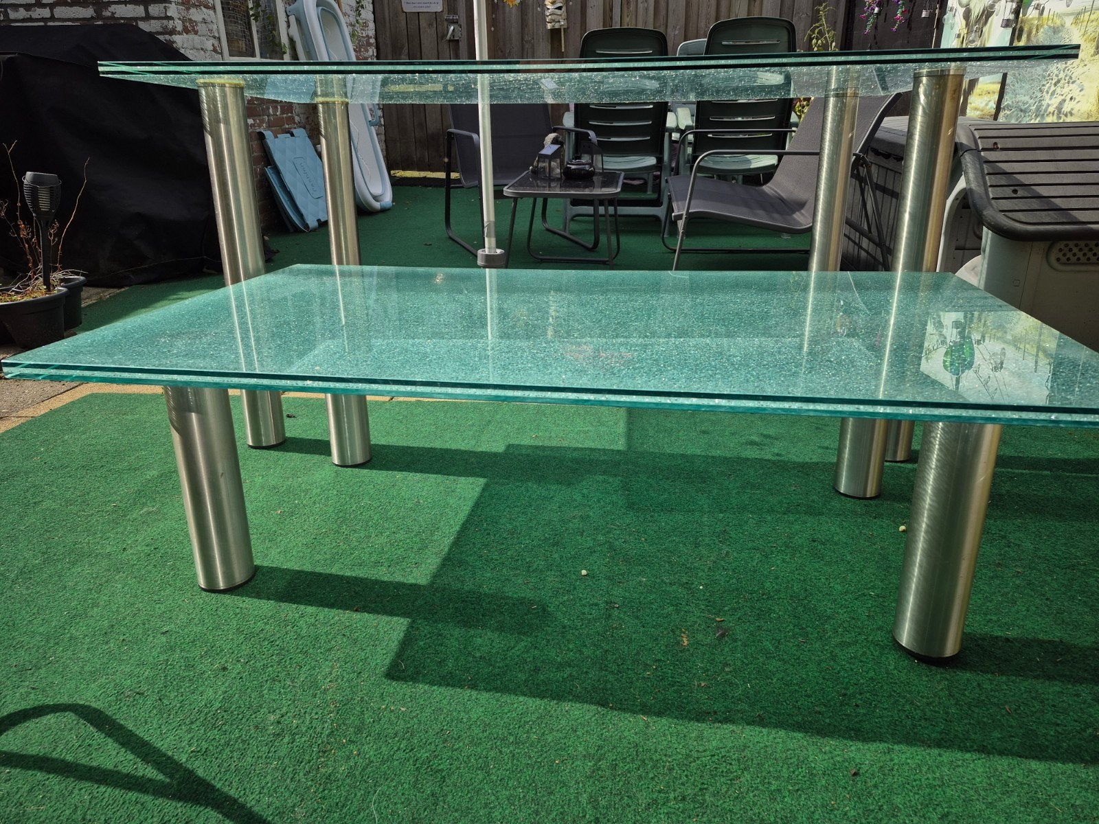 glazensalontafel, Ophalen, Gebruikt, Glas, 75 cm of meer