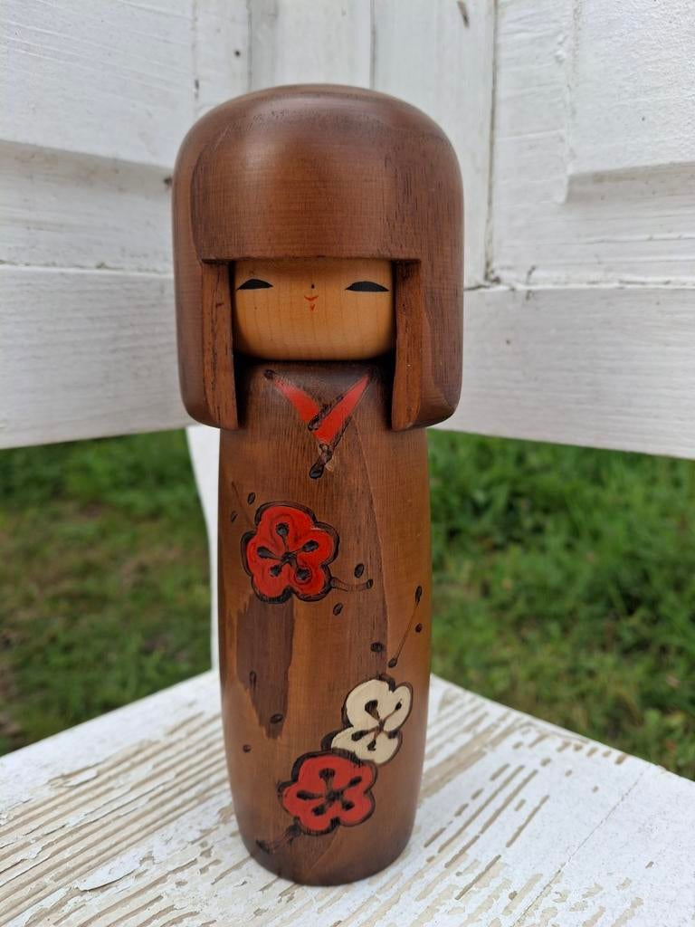 Vintage Kokeshi Pop - Gesigneerd - Jaren '60-'70 - 18cm, Ophalen of Verzenden