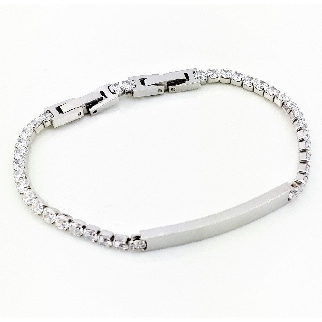 RVS Tennisarmband met Witte Zirkonia's, Met kristal, Birgitta-Gracht 33, 6465 EL Kerkrade, Nederland, Verzenden, Nieuw