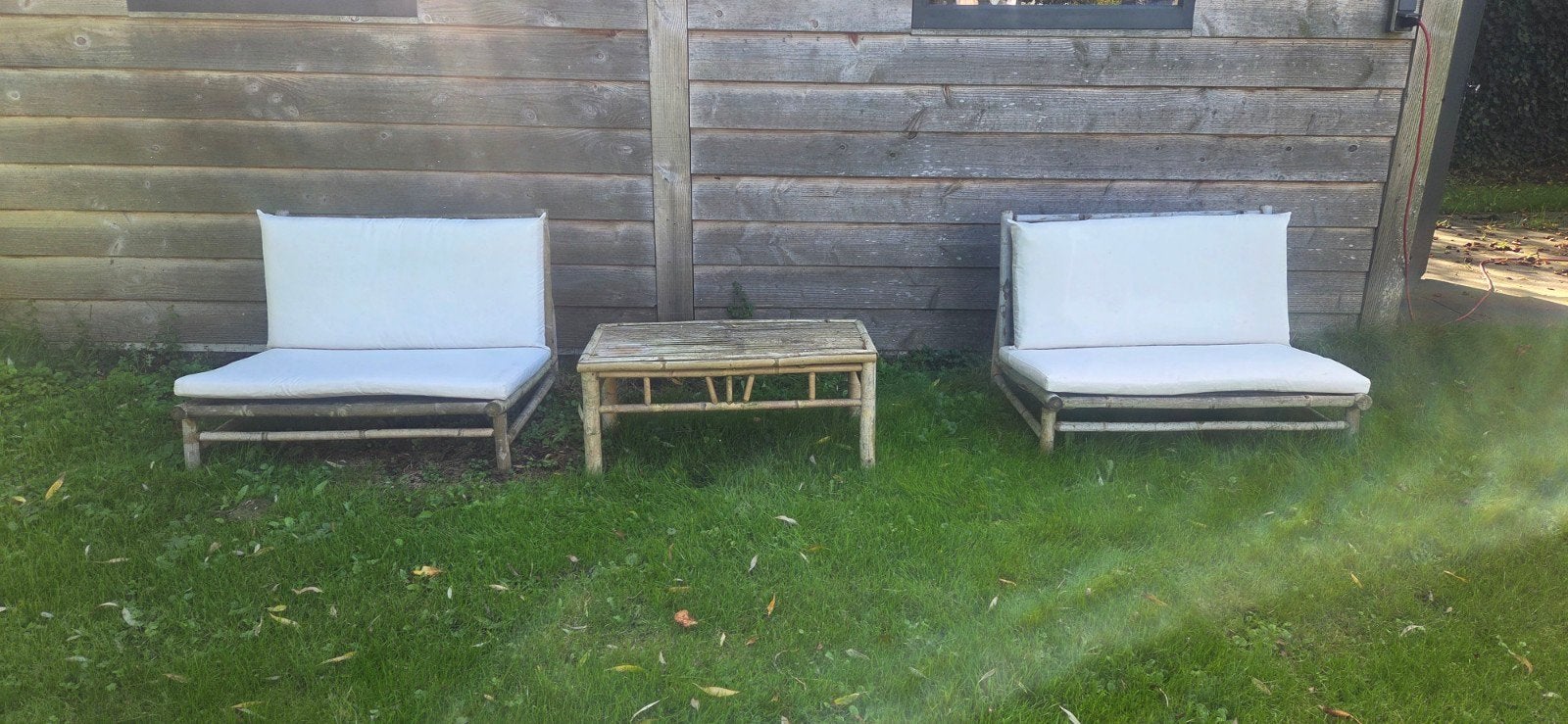 tuinset bamboe, Ophalen, Gebruikt, Hout