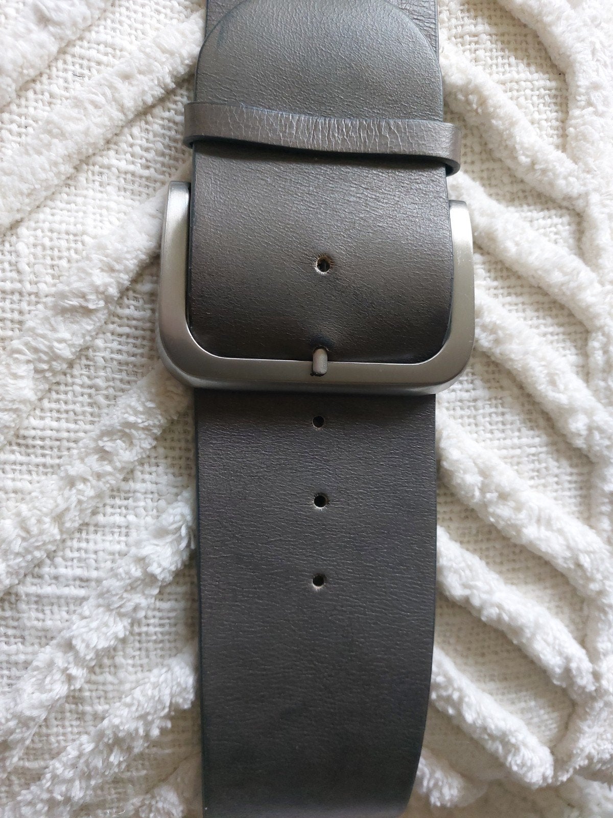 Stoere vrouwelijke grijs/bruine leren riem 95 cm, Kleding | Dames, Overige kleuren, 5 cm of meer, Echt leder, 90 tot 100 cm