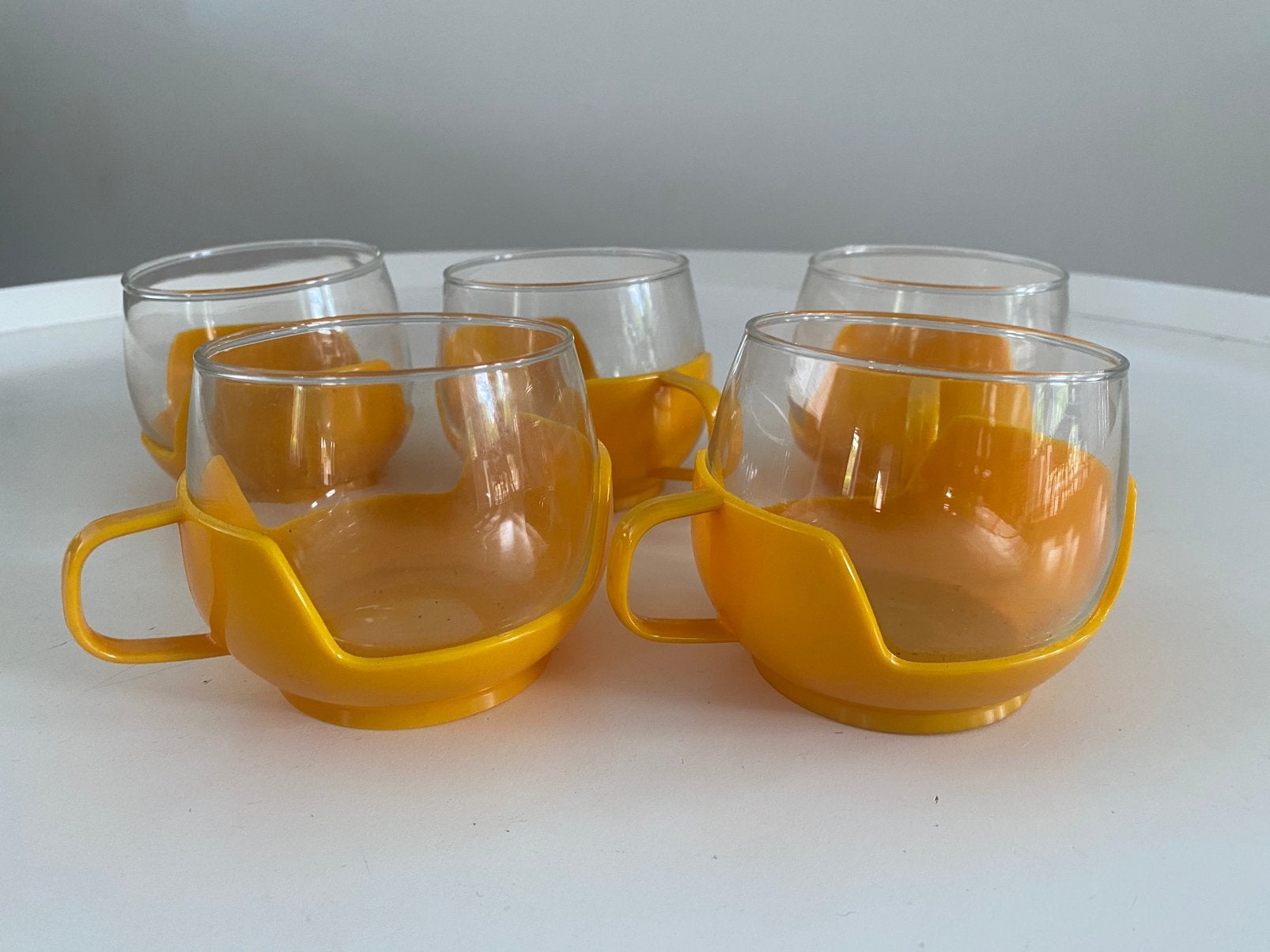 5 Vintage thee glazen Bodum style., Huis en Inrichting, Keuken | Servies, Ophalen, Glas of Glazen, Overige stijlen, Glas