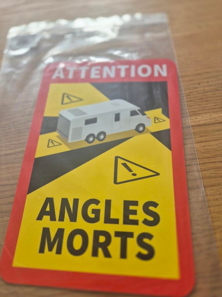 Magneetsticker Camper Dode Hoek Waarschuwing (Angles Morts), Ophalen, Nieuw