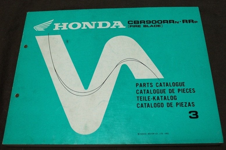 Honda CBR900RR Fireblade 1992 motorcycle parts catalogue CBR, Ophalen of Verzenden, Honda
