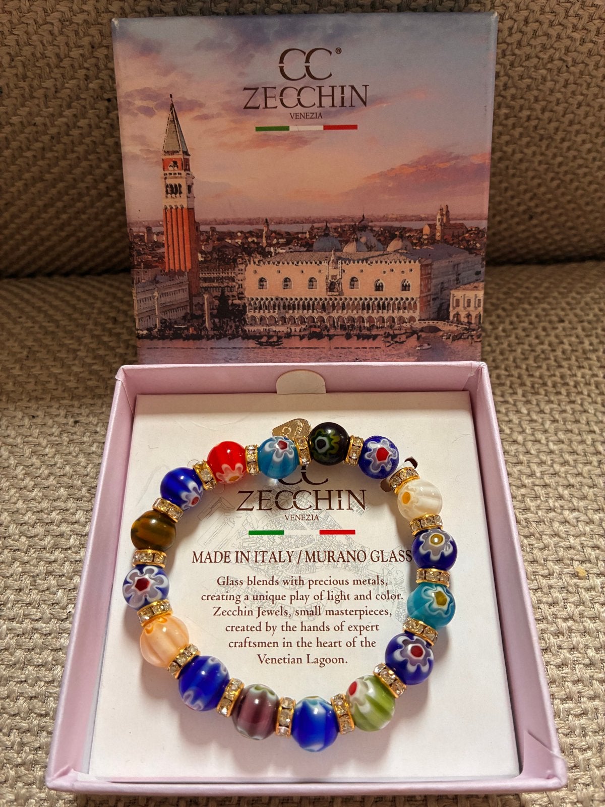 Zecchin Murano Glas Armband - Handgemaakt in Italië, Sieraden, Tassen en Uiterlijk, Armbanden, Nieuw, Overige materialen, Overige kleuren