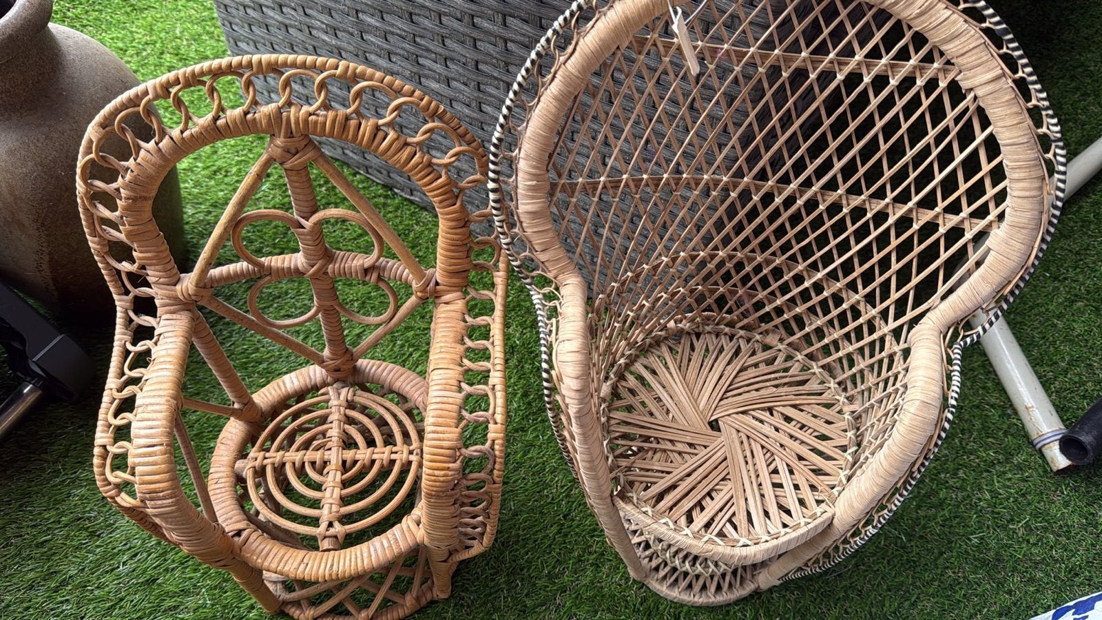 Rotan stoeltjes voor poppen - set van 2, Ophalen of Verzenden, Gebruikt, Overige typen