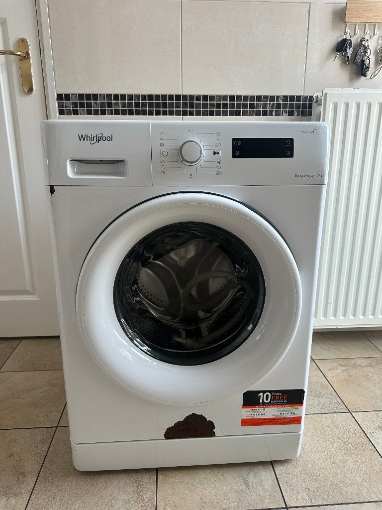Whirlpool wasmachine 7 kg, Ophalen, Gebruikt, Wolwasprogramma, Voorlader