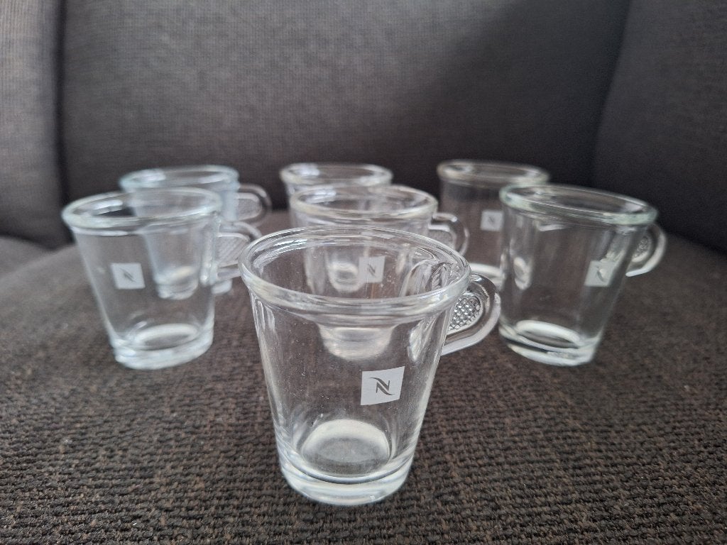 NESPRESSO espresso glazen 7 stuks (#1), Verzamelen, Ophalen of Verzenden, Zo goed als nieuw, Overige typen