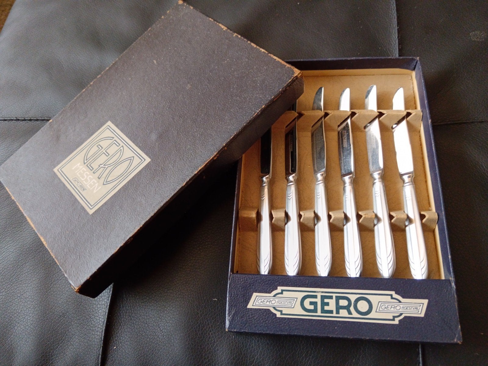 gero Zilmeta 581 fruitmesjes in originele doos, Antiek en Kunst, Antiek | Bestek, Ophalen of Verzenden