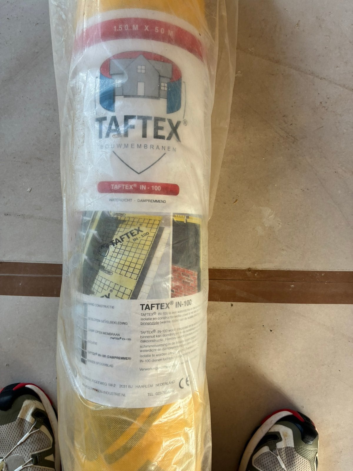 Taftex IN - 100 / bouwmenbramen / 1.50 M X 50 M, Overige materialen, Nieuw, Minder dan 5 m², Ophalen