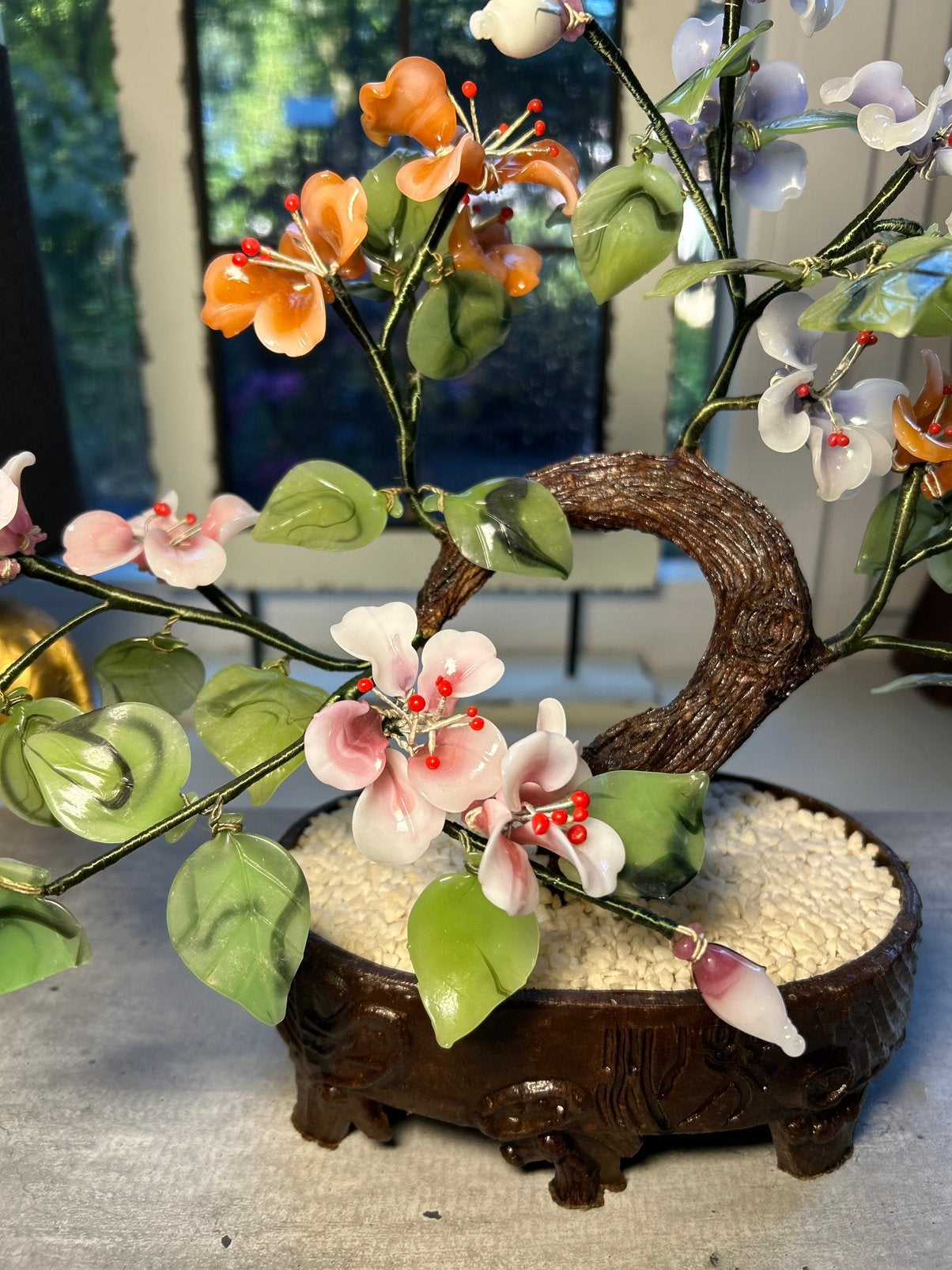 Vintage Chinese bonsai kersenbloesem boom 36 breed, 30 hoog, Ophalen of Verzenden