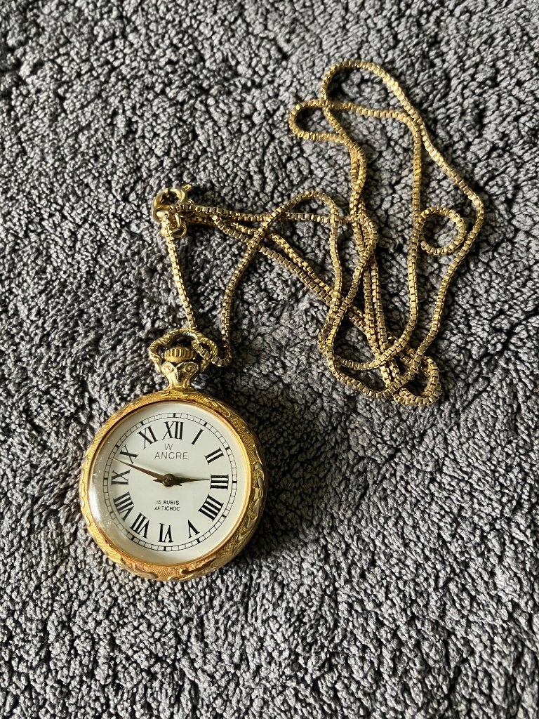 Lopend Ancre vintage horloge 15 rubis anti choc., Overige merken, Overige materialen, Zakhorloge, Verzenden