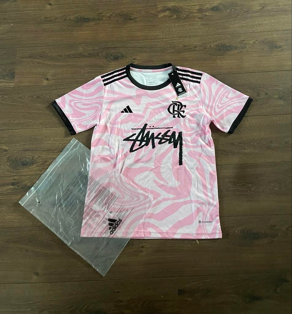 Adidas x Stussy x Flamengo Roze Voetbalshirt Maat S, Kleding | Heren, T-shirts, Ophalen of Verzenden, Nieuw, Maat 46 (S) of kleiner