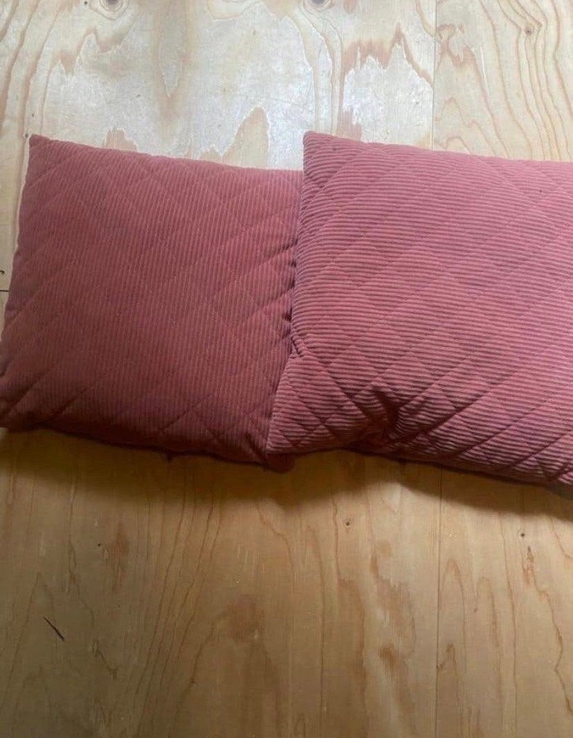 Set van 2 roze ribfluwelen sierkussens, Ophalen, Overige merken, Met print, Vierkant