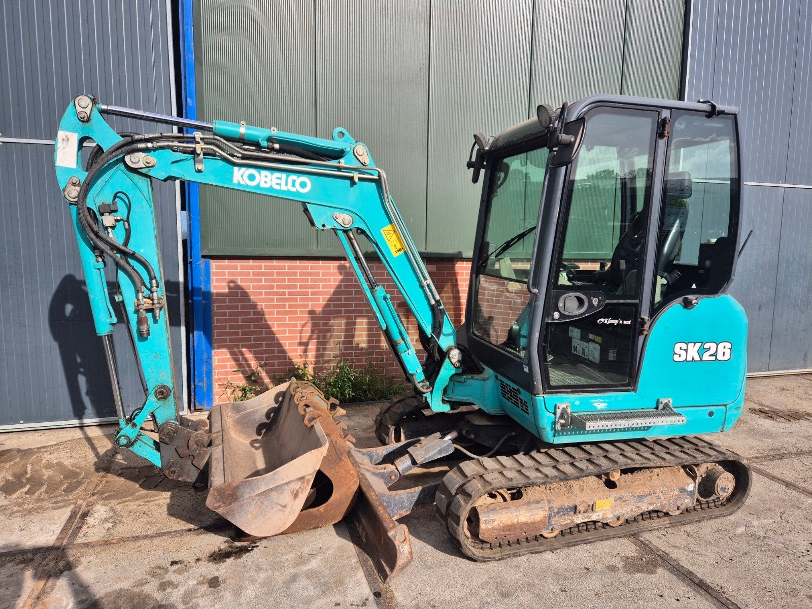 Kobelco SK26 Minigraafmachine met 3 bakken, Ophalen, Graafmachine