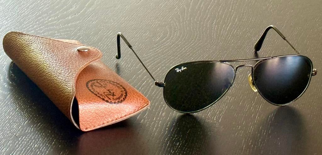 Originele Ray-Ban Aviator RB3025 – Klassiek Zwart, Ophalen of Verzenden, Zo goed als nieuw, Zwart, Ray-Ban