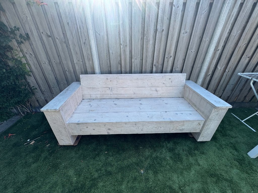 Steigerhouten tuinbank, Tuin en Terras, Ophalen, Gebruikt, Hout