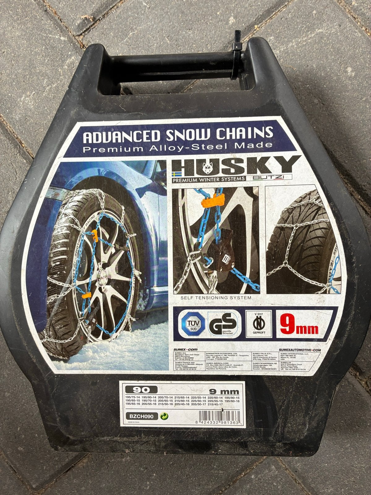 Husky Advanced Sneeuwkettingen 9mm - Maat 90, Auto diversen, Sneeuwkettingen, Ophalen, Gebruikt