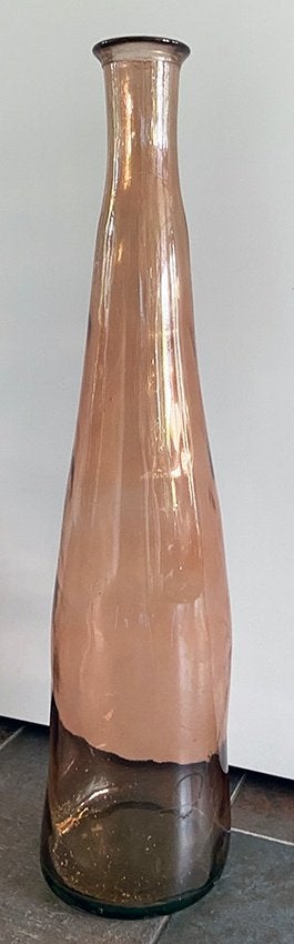 Hoge Bruine fles vaas, Ophalen, Bruin, 80 cm, Gerecycled glas