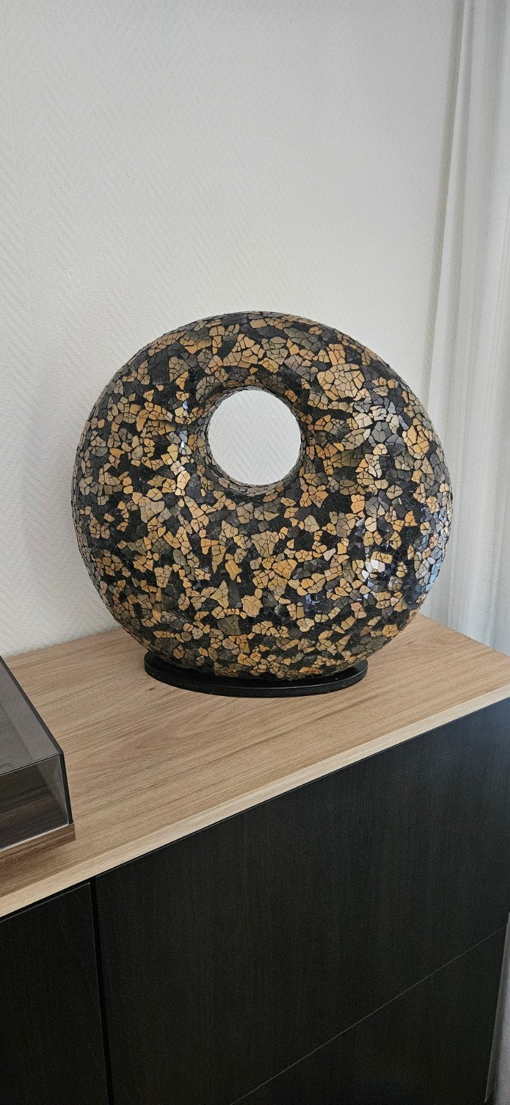 Prachtige mozaïek lamp - verschillende tinten bruin, Ophalen, 45 cm, Zo goed als nieuw, Inclusief lichtbron