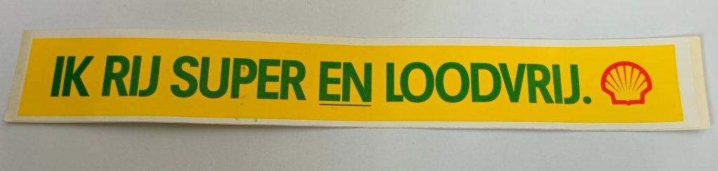 Sticker Shell ik rij super en loodvrij, Ophalen of Verzenden, Zo goed als nieuw, Merk