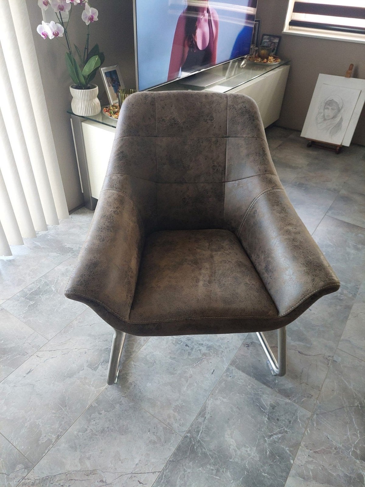 Een prachtige kuip stoel te koop aangeboden!, Huis en Inrichting, Fauteuils, Ophalen, Kunststof, Minder dan 75 cm, Zo goed als nieuw