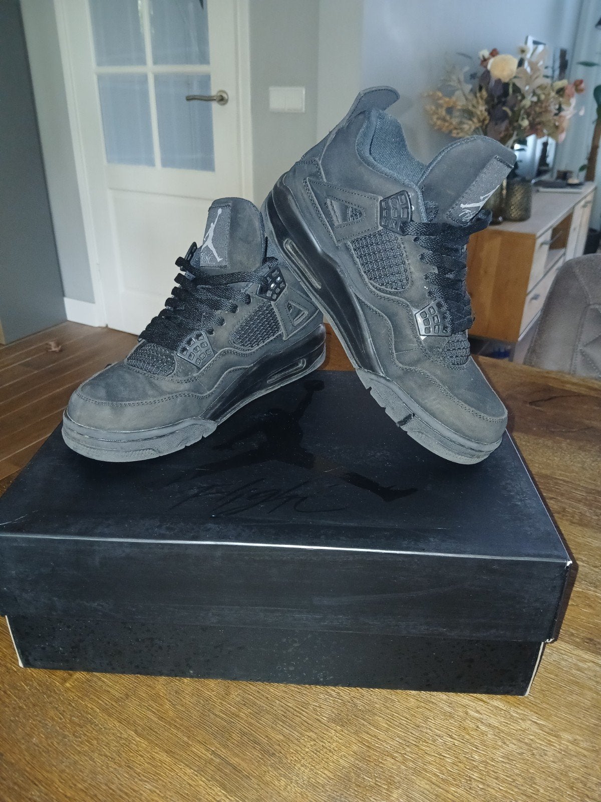 Nike Air Jordan 4 Retro SE Black/Black-Noir  maat 40, Ophalen, Nike Jordan, Zwart, Sneakers of Gympen
