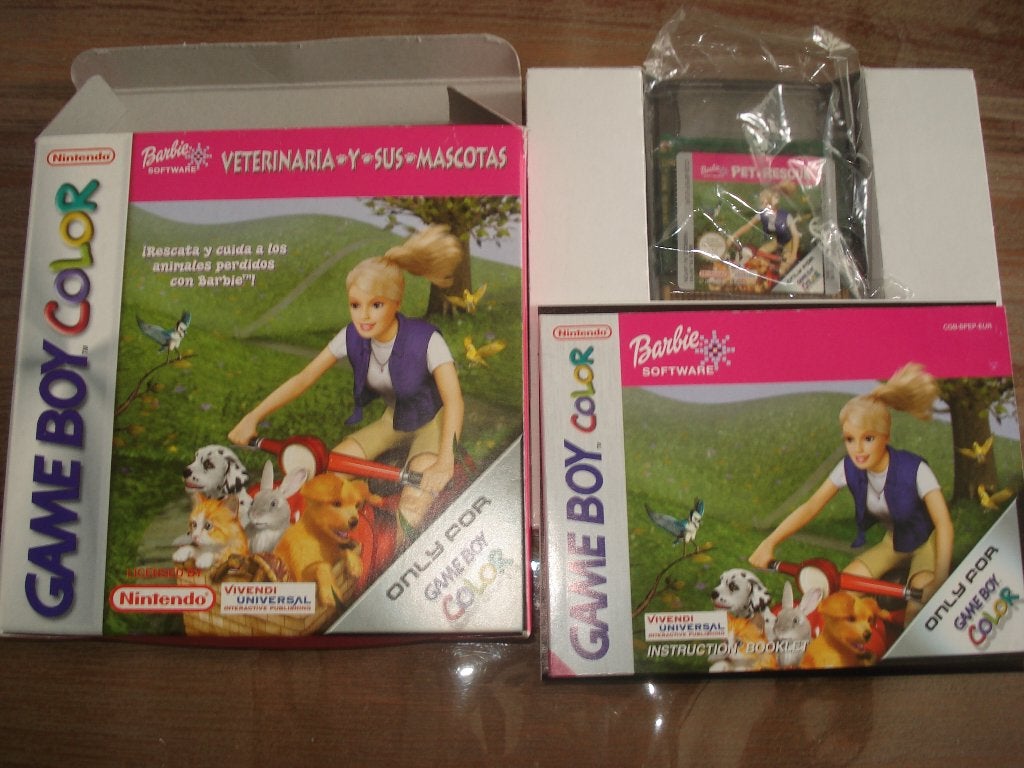 Game Boy Color spel Barbie Veterinaria compleet, 1 speler, Ophalen of Verzenden, Zo goed als nieuw, Vanaf 3 jaar