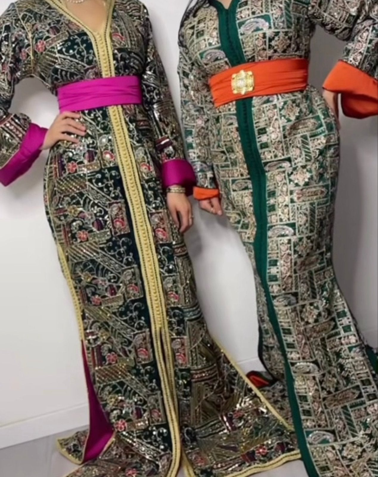 Zusjes caftan maat S, Meerkleurig, Ophalen of Verzenden, Zo goed als nieuw, Maat 36 (S)