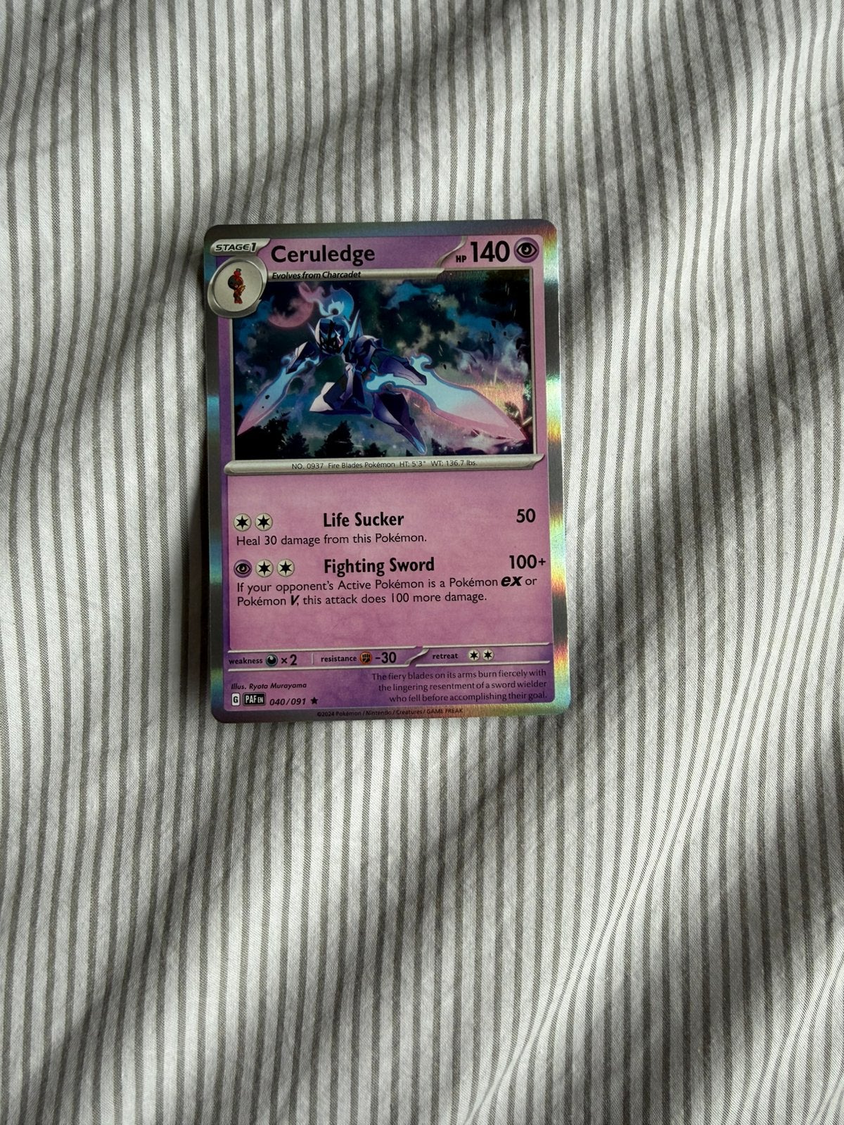 Ceruledge holo pokemon kaart, Ophalen of Verzenden, Zo goed als nieuw