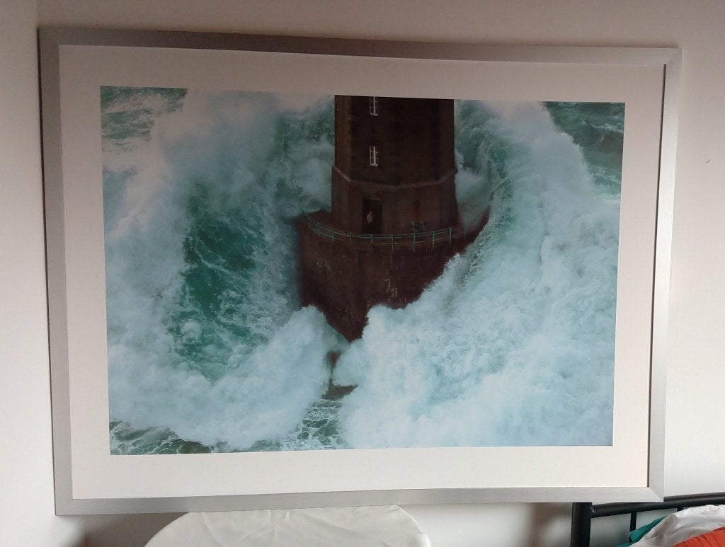 canvasdruk foto kunst van Jean Guichard, vuurtoren volgnr 8, Ophalen of Verzenden, Overige typen, Ingelijst