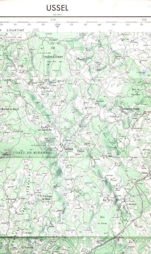 Stafkaart Ussel - Frankrijk  IGN Paris, Boeken, Atlassen en Landkaarten, Gelezen, Verzenden, Frankrijk, Landkaart