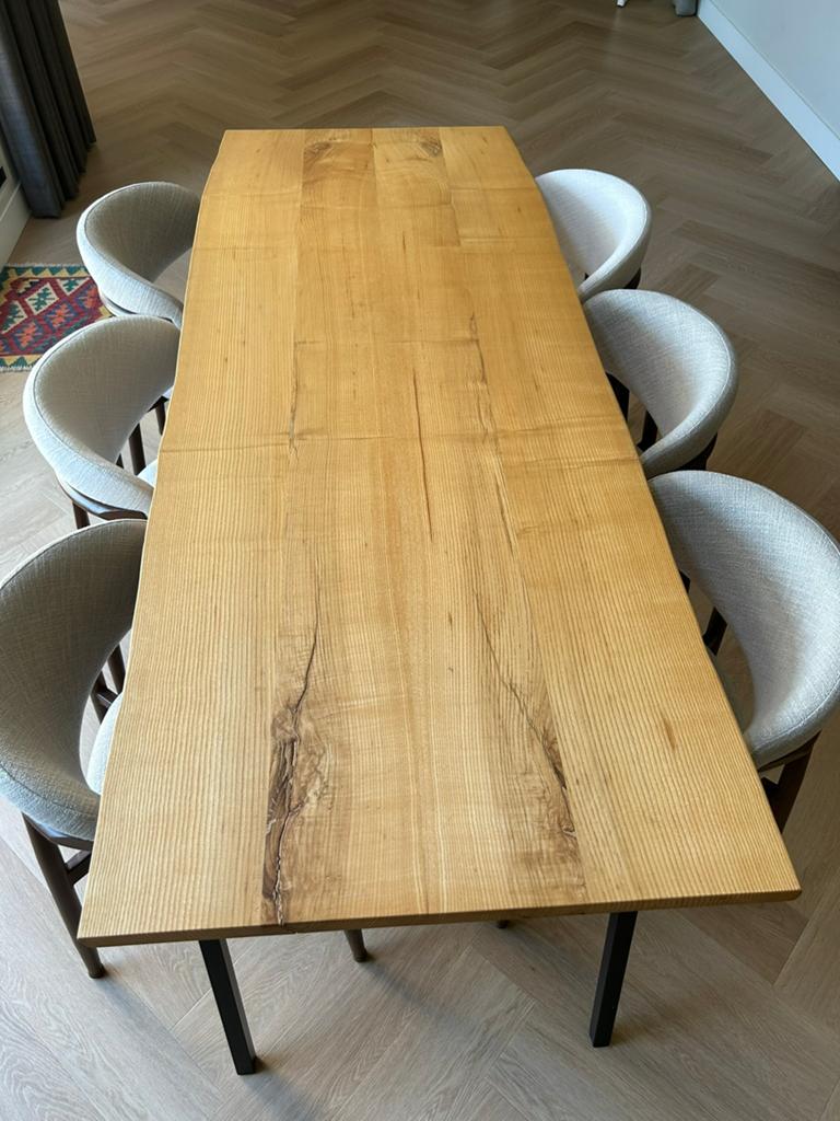 Essenhout eettafel, Ophalen, 50 tot 100 cm, Zo goed als nieuw, Vijf personen of meer