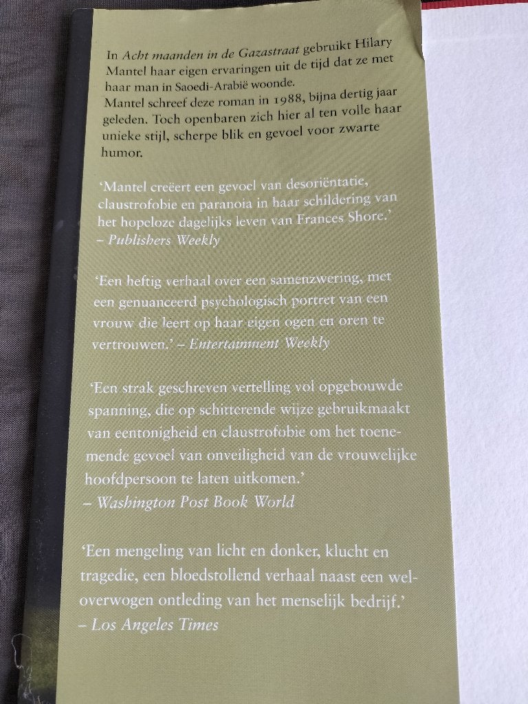Hilary Mantel - Acht maanden in de Gazastraat, Ophalen of Verzenden, Zo goed als nieuw, Hilary Mantel
