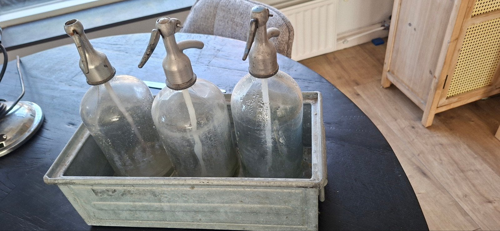 Vintage Spuitflessen in Accubak Bosch - Set van 3, Antiek en Kunst, Ophalen