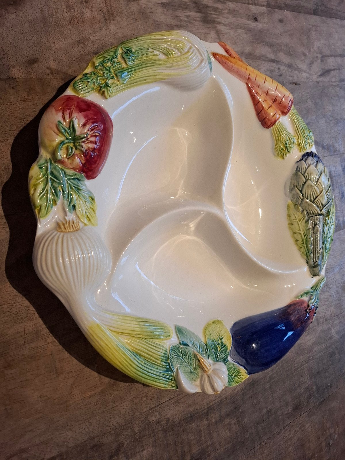 Vintage grote Italiaanse Bassano Serveerschaal Groente, Ophalen of Verzenden