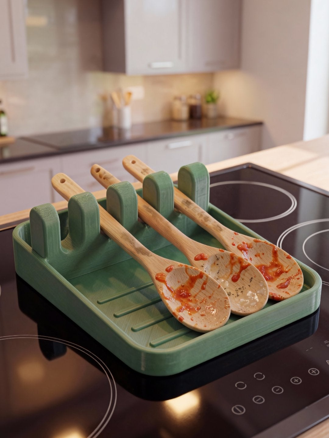 Handige lepel- en dekselhouder voor in de keuken, Verzenden, Kunststof, Nieuw, Groen