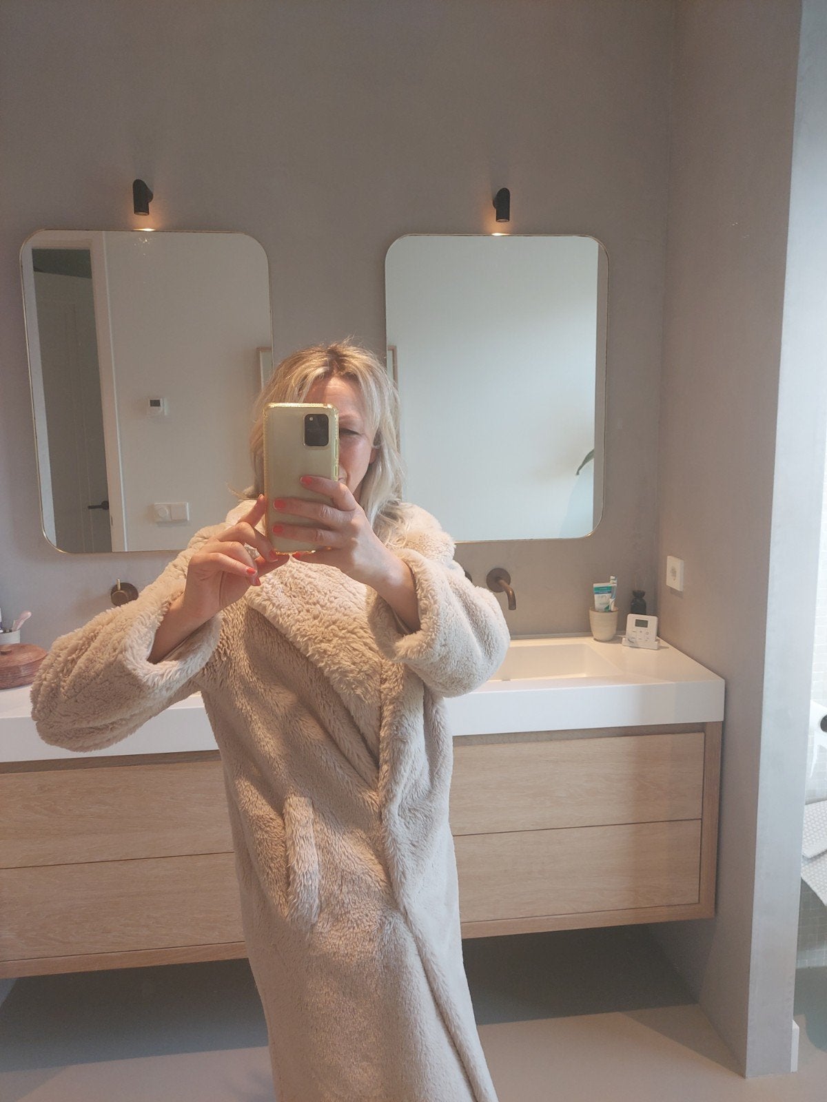 IBANA Claire Teddy Coat - Maat 32 valt als 36/38, Kleding | Dames, Beige, IBANA, Ophalen of Verzenden, Zo goed als nieuw