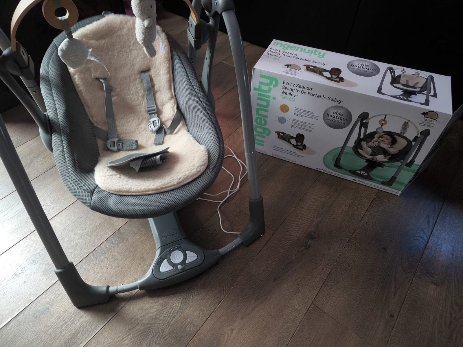 Amper gebruikte Ingenuity Swing 'n Go Schommelstoel + muziek, Ophalen of Verzenden, Zo goed als nieuw