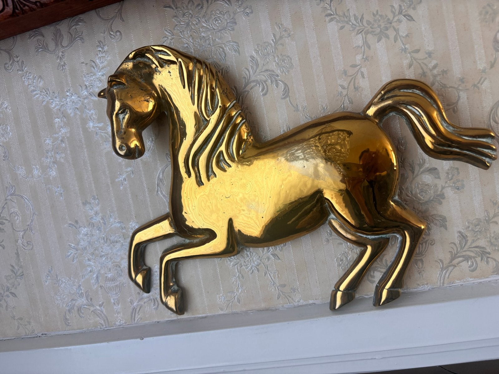 Gouden Paard Wanddecoratie, Ophalen of Verzenden, Koper
