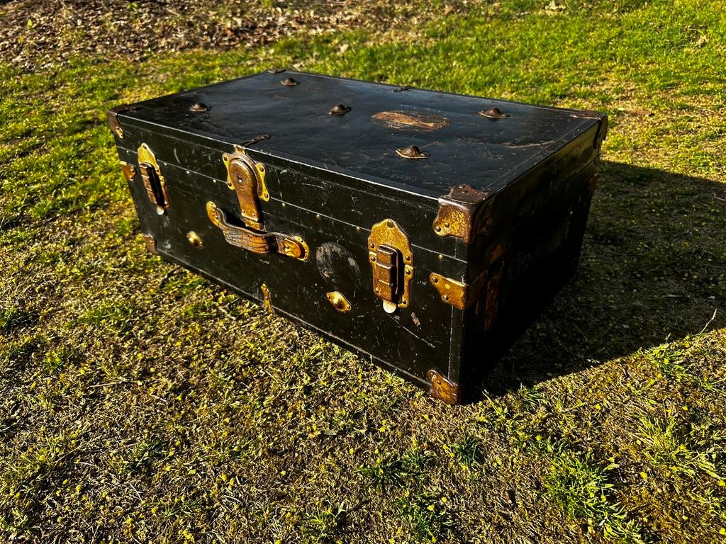 Originele hutkoffer West-Indië – vintage trunk, Antiek en Kunst, Antiek | Woonaccessoires, Ophalen of Verzenden