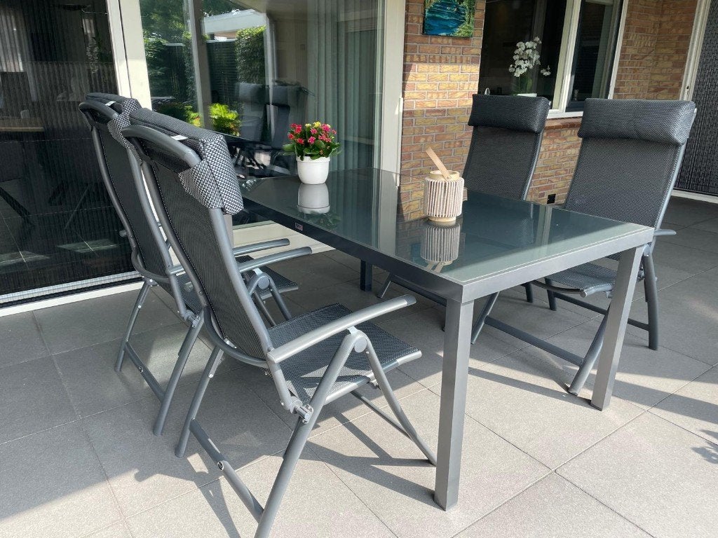 Forza Furniture tuinset - Zo goed als nieuw, Ophalen, 4 zitplaatsen, Aluminium, Zo goed als nieuw
