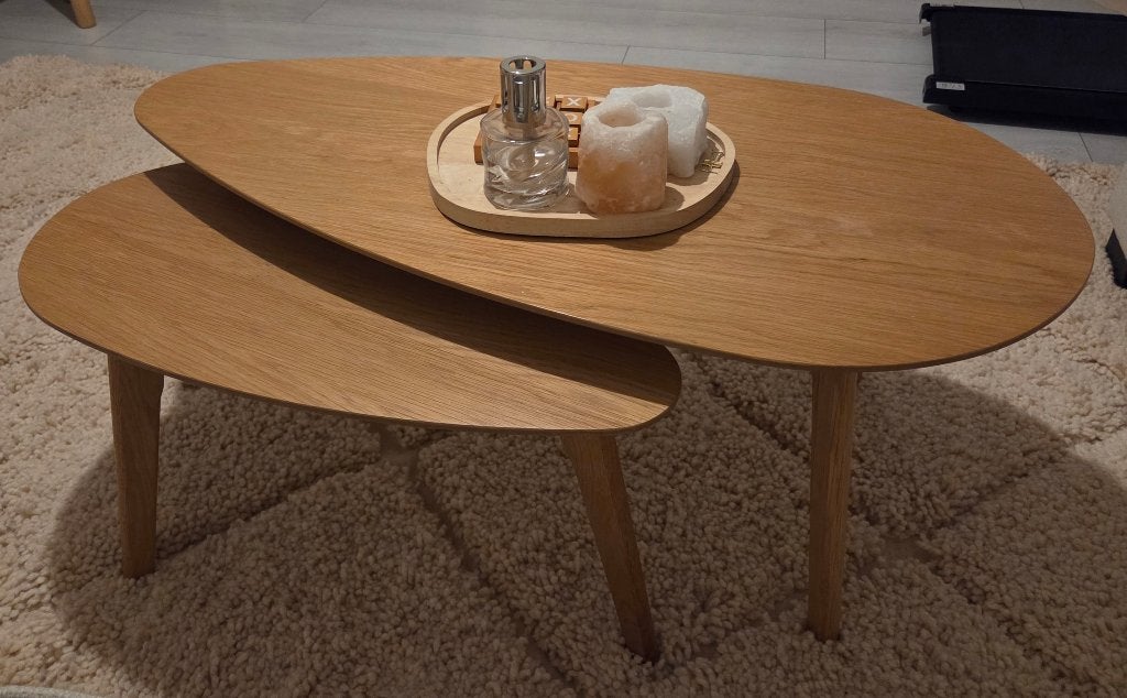 Salontafel Westwing, Ophalen, Japandi, 50 tot 100 cm, Eikenhout