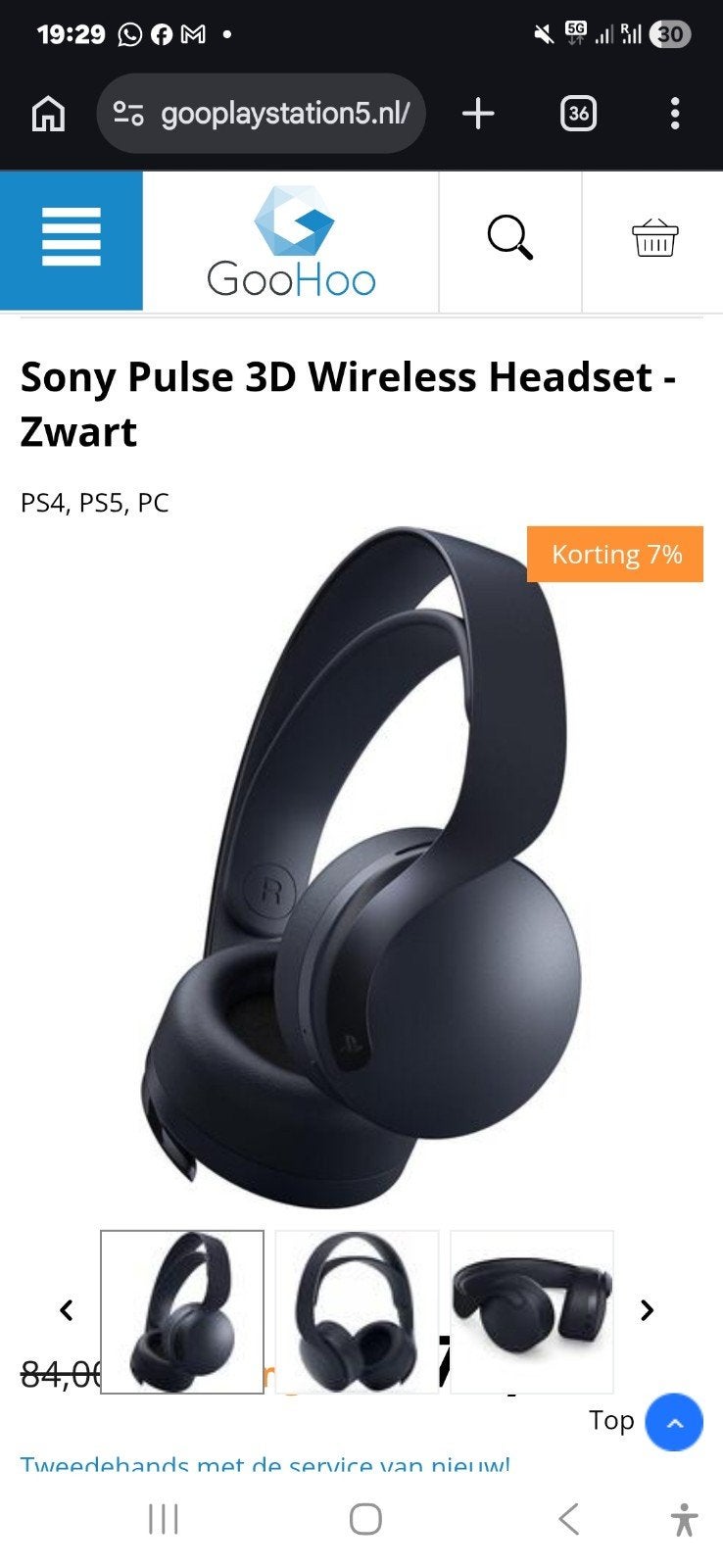 Sony Pulse 3D Wireless Headset - Gebruikt, Ophalen of Verzenden, Draadloos, Sony, Zwart