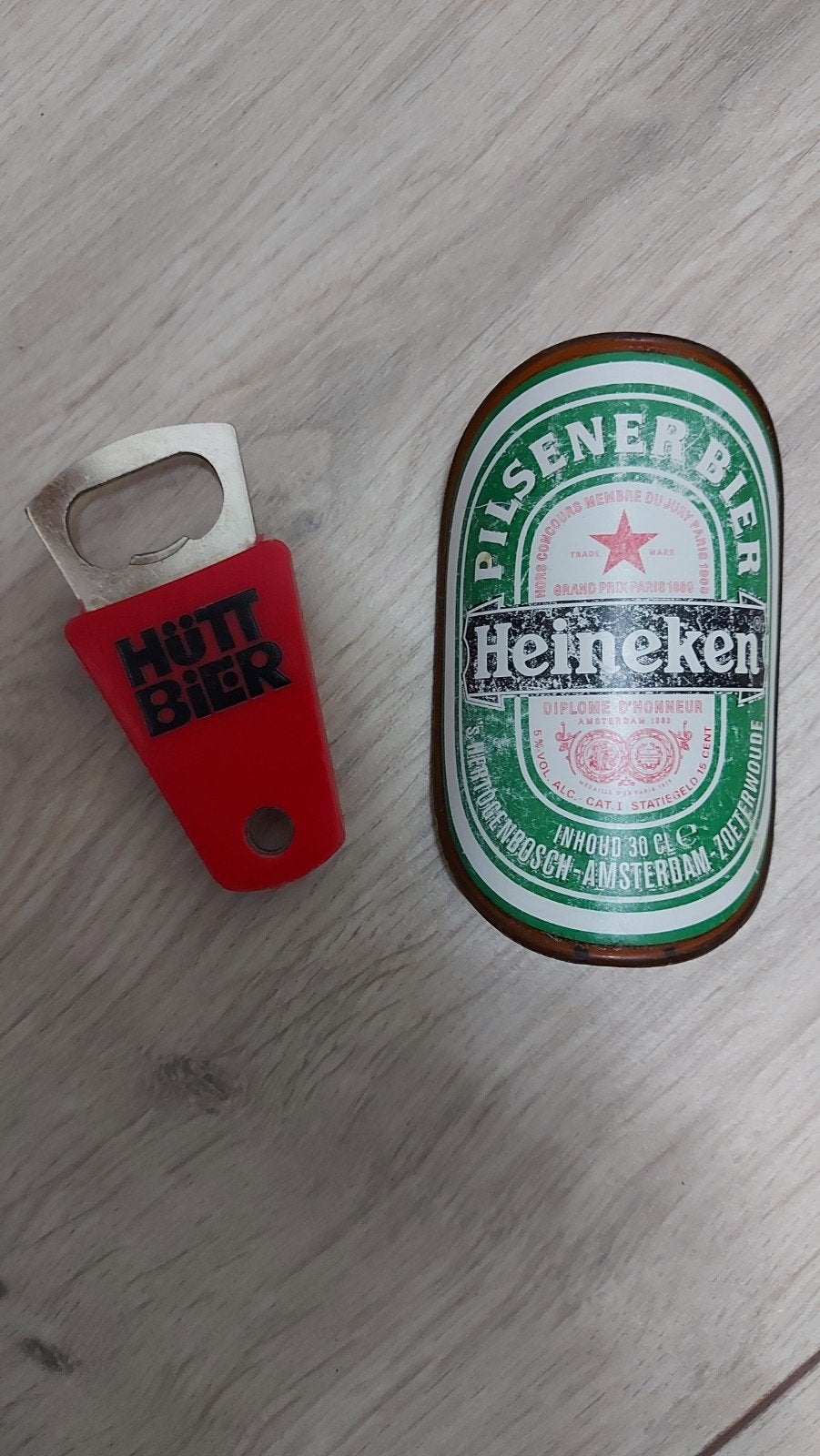 Vintage Heineken flesopener en Hütt Bier opener, Verzamelen, Ophalen of Verzenden, Gebruikt