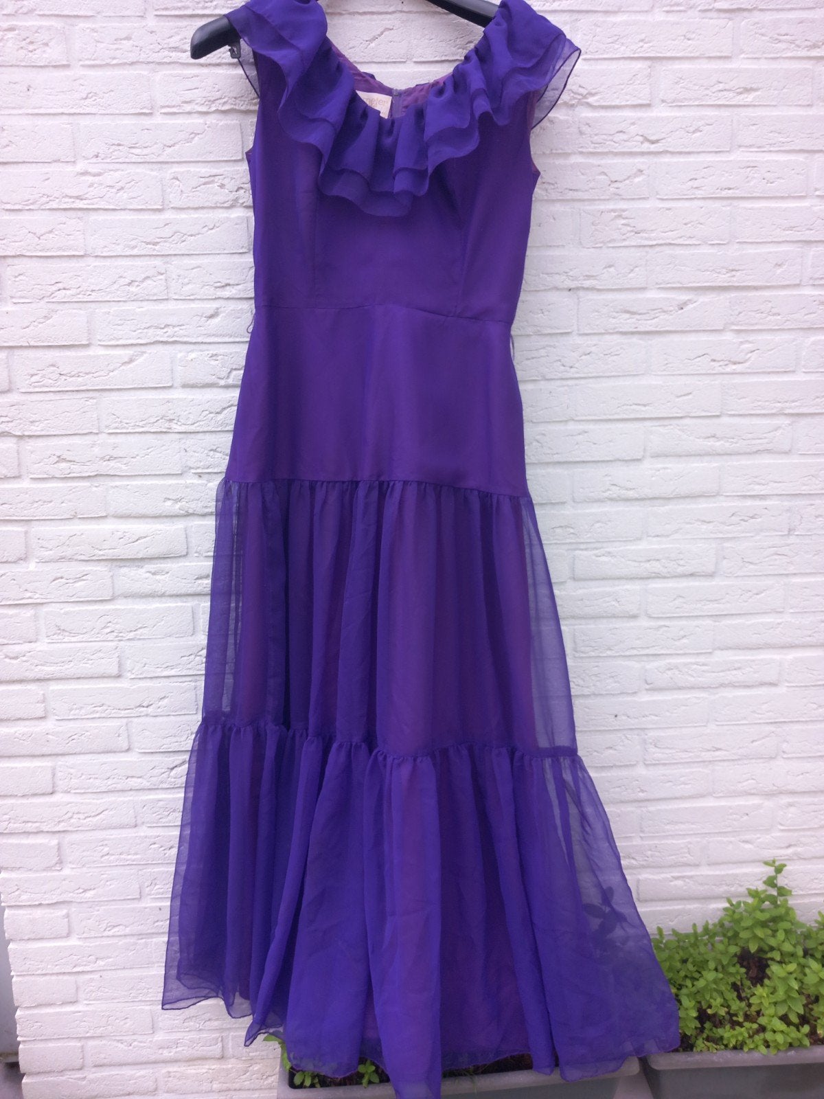 Paarse Galajurk feestjurk, lange jurk met omslagdoek, Kleding | Dames, Maat 38/40 (M), Paars, Ophalen of Verzenden, Kleemeier Hof